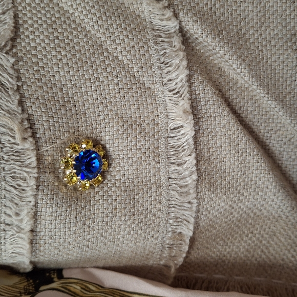 DOLCE & GABBANA girls 7/8 Kitchen Dress With Blue Gem Buttons - Picture 4 of 11